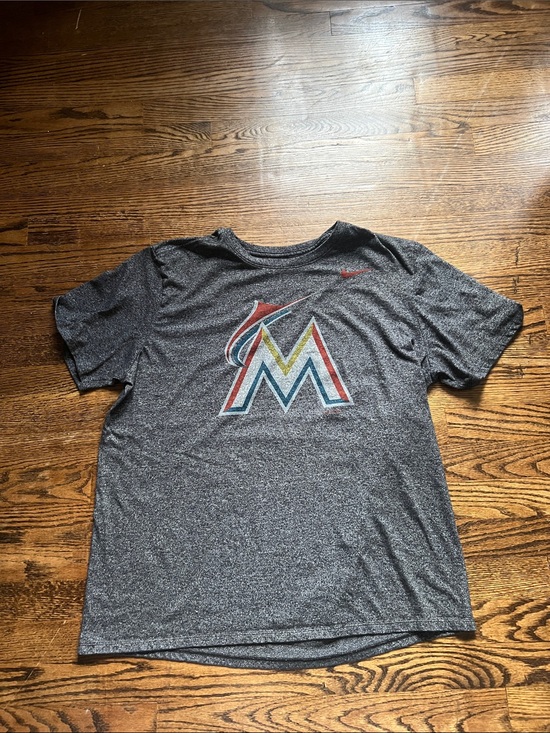 Nike Other - Nike Heather Gray Miami Marlins Short-Sleeve Tee with Multicolor Logo